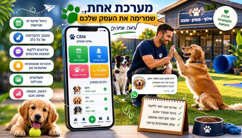 בניית מערכות למאלפי כלבים וכלביות - איך מערכת אחת משנה גם את חוויית הלקוח וגם את ניהול העסק
